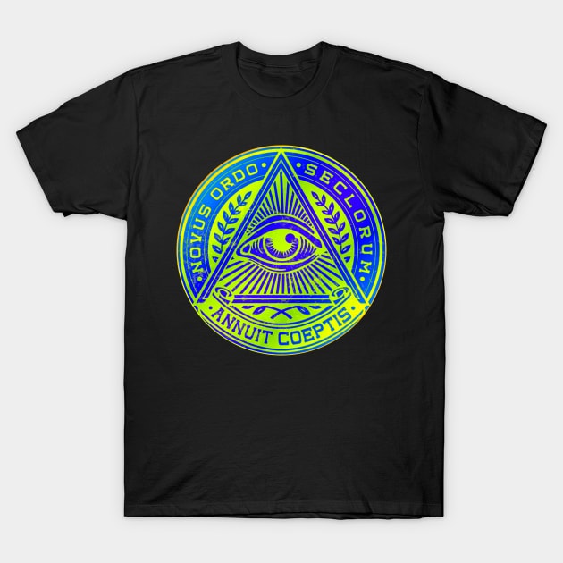 Retro New World Order Symbol T-Shirt by Scar